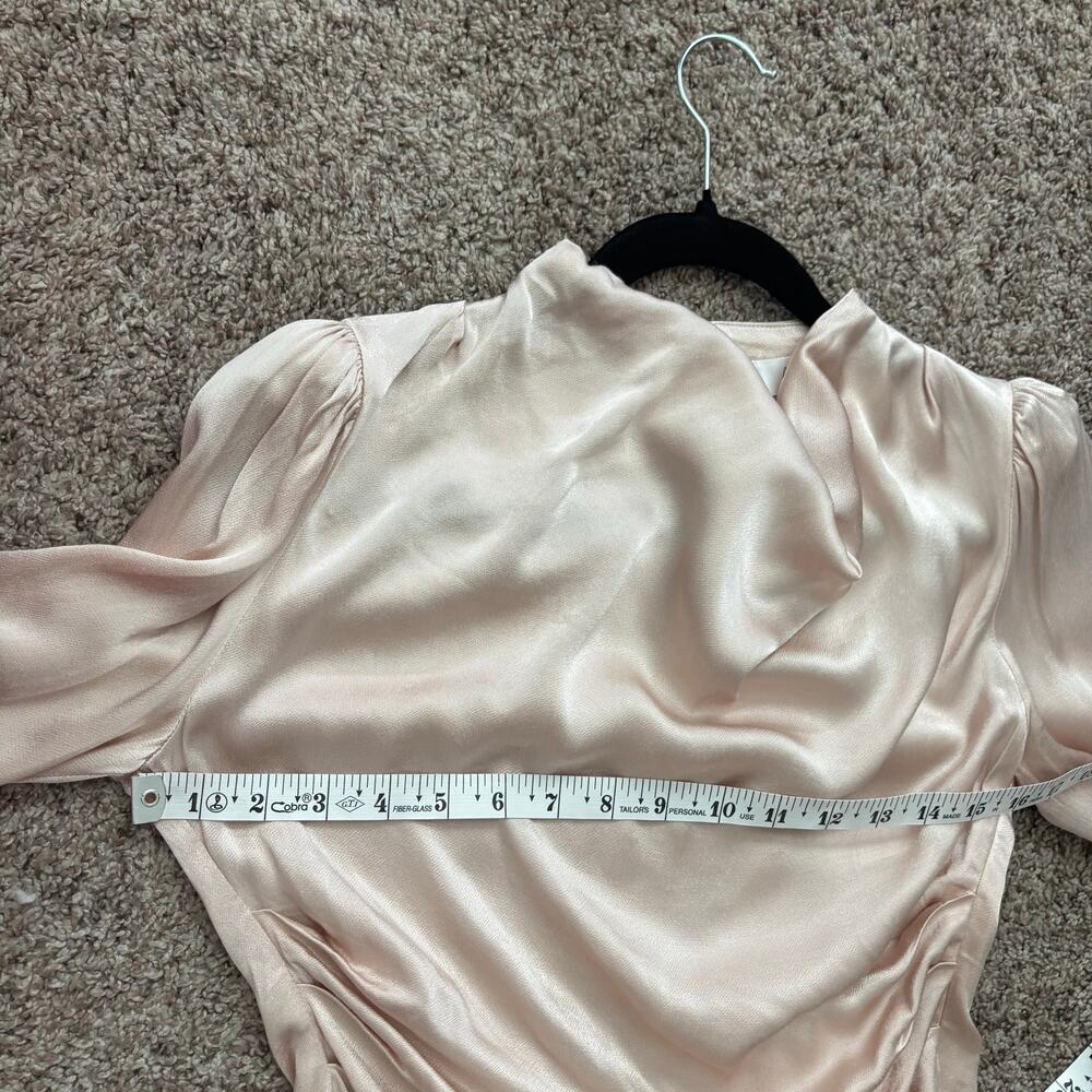 ASTR the Label Lilith Satin Cowl Neck Long Sleeve Blouse Top Pink Size XS EUC - Picture 11 of 11